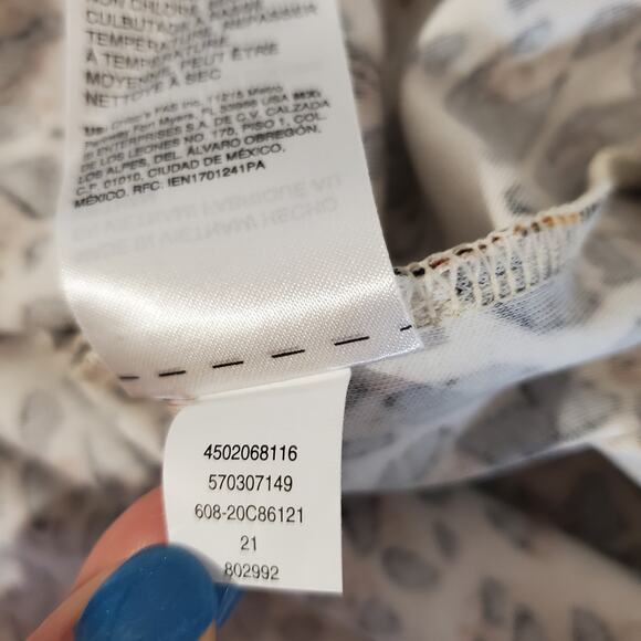 Chicos NWT Leopard Print Square Neck Short Sleeve Tunic Top Womens Size MP Tee - Picture 9 of 10